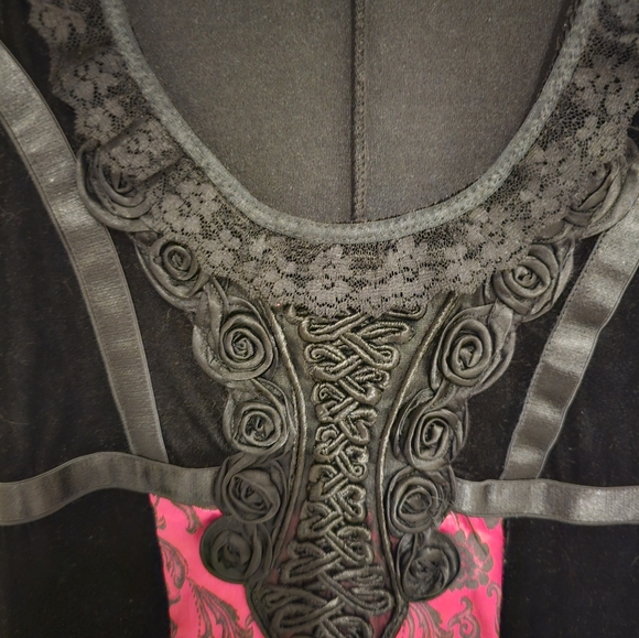 HALLOWEEN COSPLAY VELVET EMBROIDERED LACE RENAISSANCE/ PRINCESS/ WITCH/ SZ S - Picture 3 of 6
